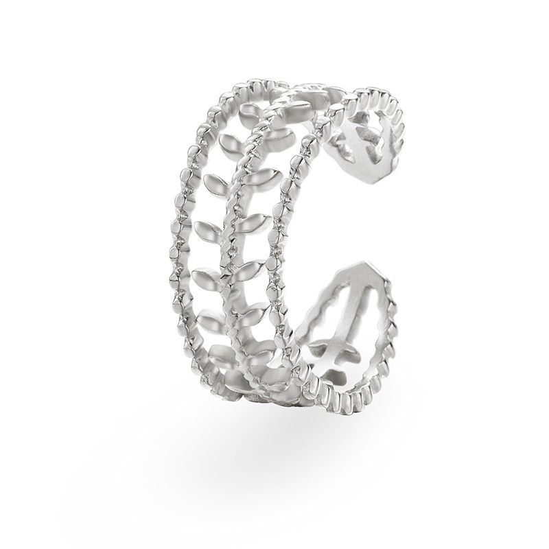 French Romantic Titanium Steel Ring For Women With Gold Plated And Colorless Early Autumn Hand Jewelry Stainless Ring_ipsvogv.com