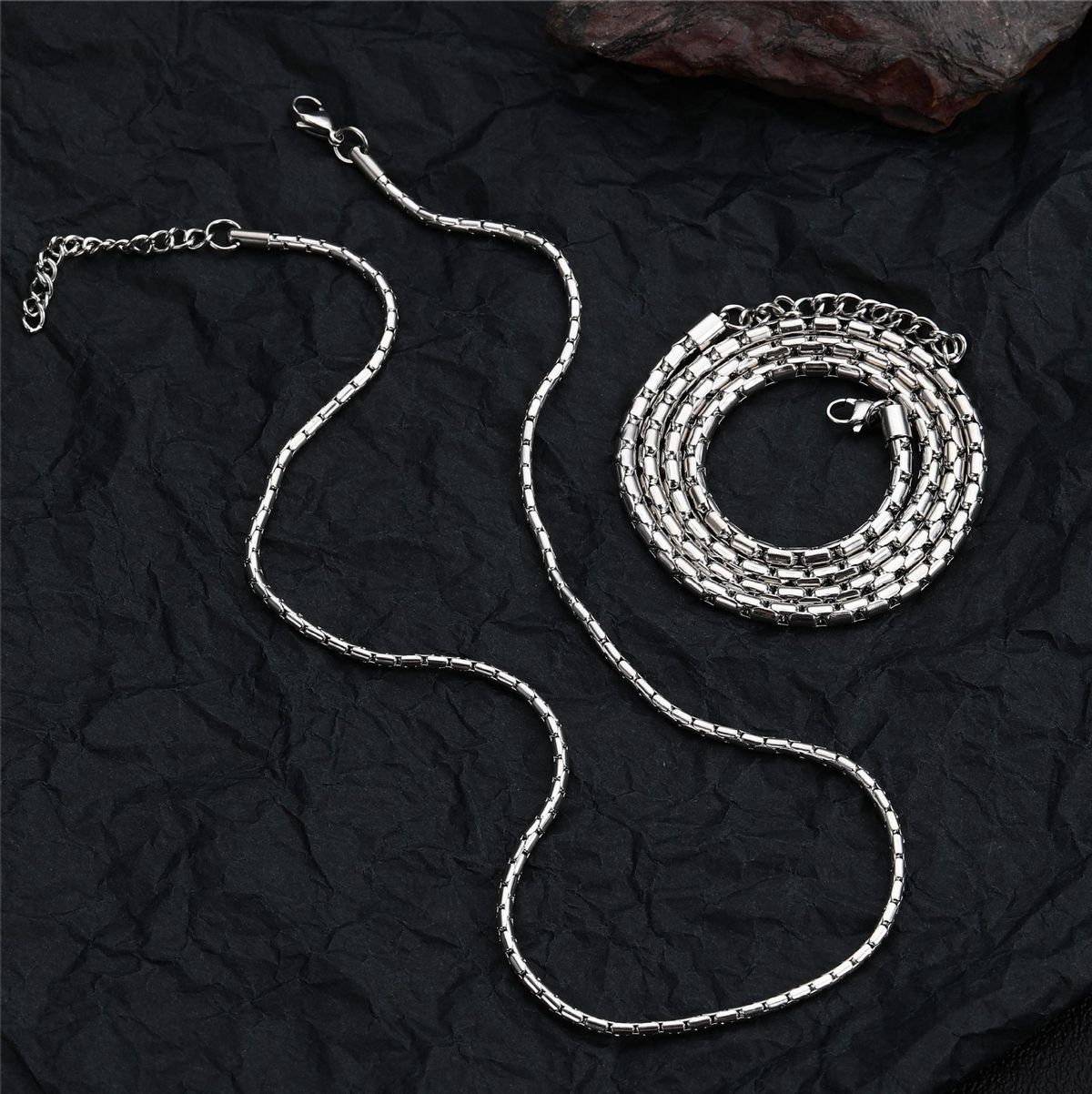 Non Fading Basic Necklace For Men And Women, Simple Plain Chain, Hip Hop Trend Brand, Simple American Titanium Steel Clavicle Chain_ipsvogv.com