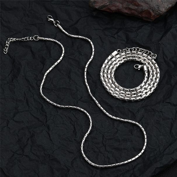 Non Fading Basic Necklace For Men And Women, Simple Plain Chain, Hip Hop Trend Brand, Simple American Titanium Steel Clavicle Chain_ipsvogv.com