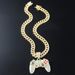Hip Hop Alloy Full Diamond Game Machine Pendant Cuban Chain Necklace Nightclub Personalized Bounce Di Decoration_ipsvogv.com