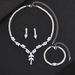 Versatile Elegant Set: Necklace, Earrings, Bracelet, Light Luxury Niche High-end Jewelry Three-piece Set_ipsvogv.com