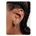 Women’s Jewelry Set Fashion High Grade Chain Tassel Brass Real Gold Electroplated Earrings Colored Zircon Earrings For Women_ipsvogv.com