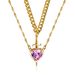 New Hot Selling Red Crystal Heart-shaped Dagger Pendant Layered Necklace With French Design For Women's Collarbone Chain_ipsvogv.com