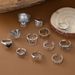 Skeleton Animal Ring Exaggerated Wings, Love Drops Oil, Crying Face Chain, 12 Piece Set Of Rings_ipsvogv.com