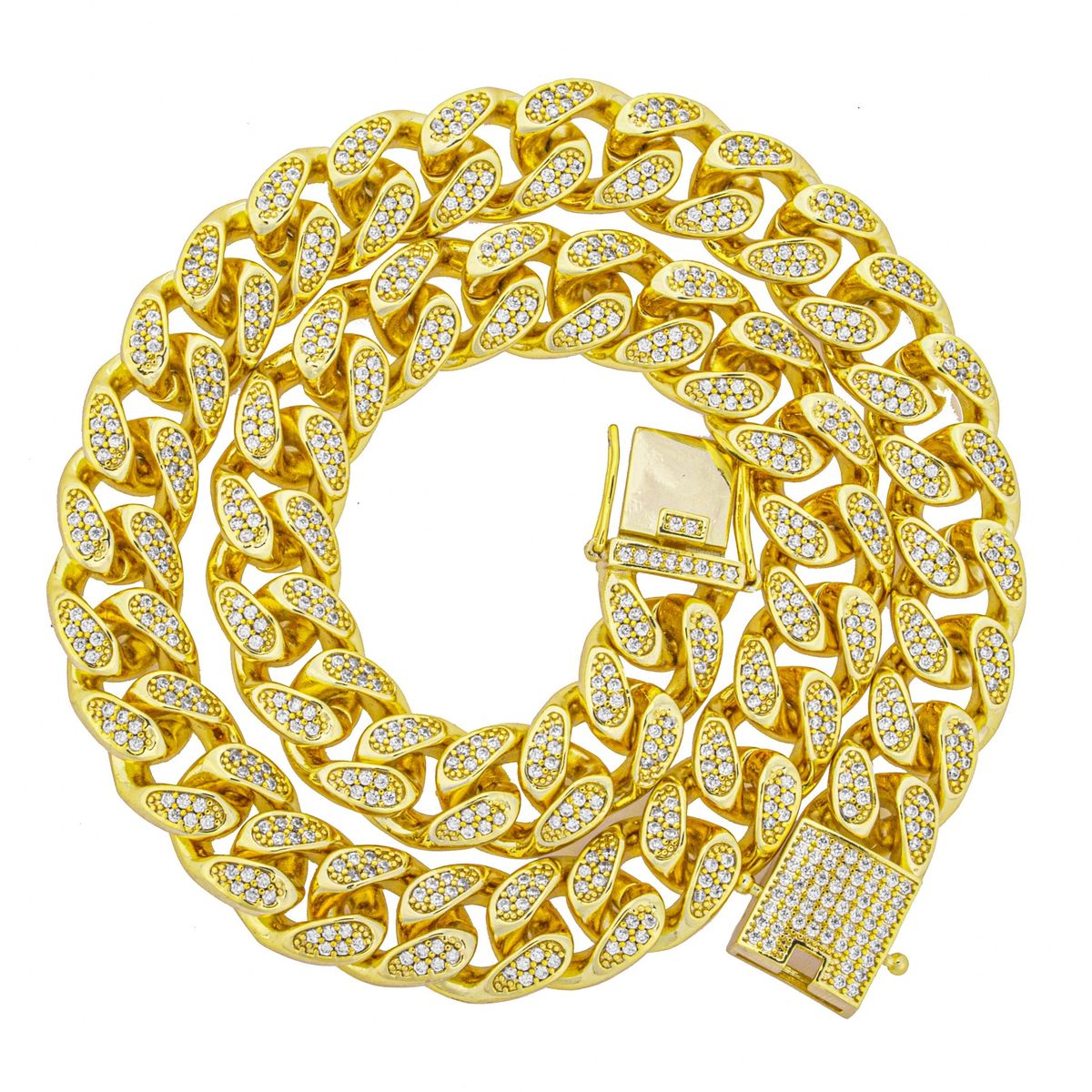 Hip Hop Gold Silver Copper Micro Paved Zircon Cuban Necklace Men's Jewelry_ipsvogv.com