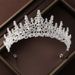 Crown headdress necklace earrings retro atmospheric rhinestone birthday crown hair accessories bride wedding dress three piece suit_ipsvogv.com