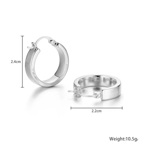 Simple Metal Geometric Circle Earrings Basic Style Temperament High End Versatile Earrings Real Gold Plated Female Earrings_ipsvogv.com