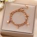 Personalized Fashionable Titanium Steel Bracelet For Women, Featuring Dual Layer Geometric Block Design A Cool And_ipsvogv.com
