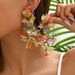 Japanese and Korean high-end flower colorful crystal, niche acrylic design, earrings, women's versatile earrings_ipsvogv.com