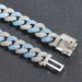 Men’s Jewelry Set Fashion Hip Hop 14MM Blue And White Zircon Bubble Cuban Bracelet Personality Fashion Creative Men's Hip Hop Bracelet_ipsvogv.com