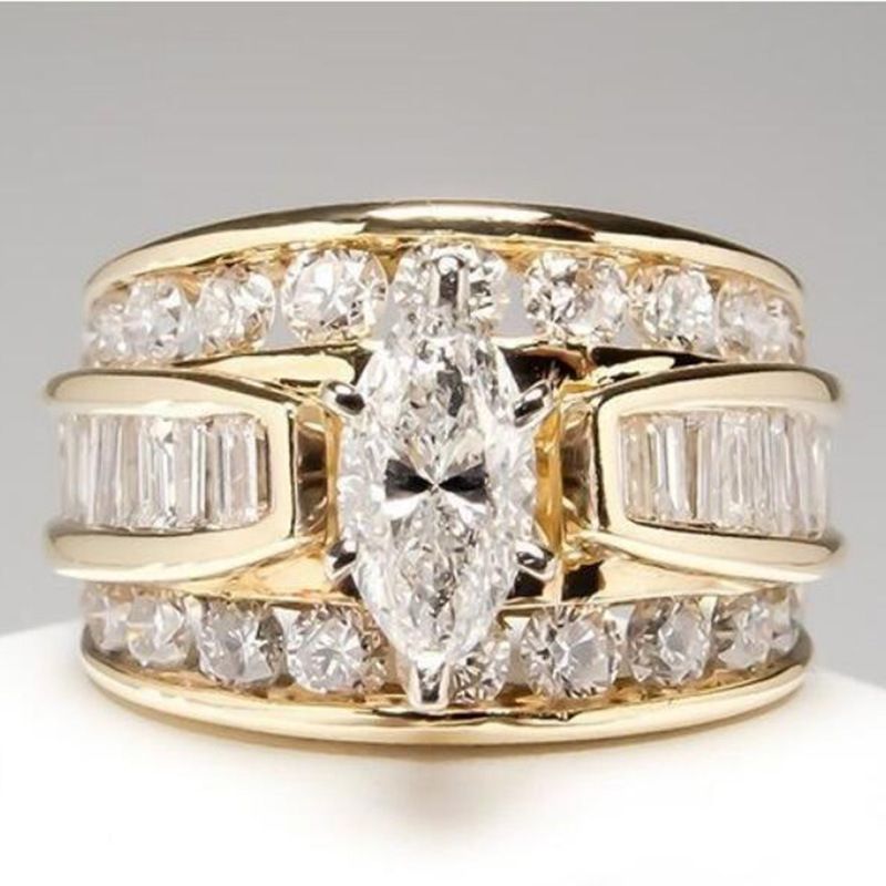 Copper Set Zircon Women's Ring Popular Fashion Engagement Handicrafts_ipsvogv.com