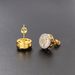 Unisex Jewelry Fashion new round full diamond hip hop earrings zircon micro inlaid threaded earrings, gold plated street fashion earrings_ipsvogv.com