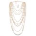 Fashion Necklaces, Multi Layer Pearl Necklaces, Exaggerated Temperament Long Clavicle Necklace_ipsvogv.com