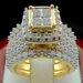 Sanjie's New Plated Princess Square Diamond Luxury 2-piece Engagement Ring Set_ipsvogv.com