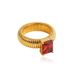 Women’s Jewelry Set Fashion Style Gold Plated Retro Niche Design Street Geometric Stripes Inlaid With Colored Zircon Ring_ipsvogv.com