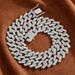 Hip Hop 15mm Bar Full Diamond Cuban Chain Trendy Brand Personality Alloy Rhinestone Necklace_ipsvogv.com