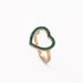 Japanese And Korean Cool Style Niche Instagram Trendy Green Diamond Hollow Heart Shaped Opening Internet Celebrity Sweet_ipsvogv.com