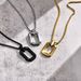 Men's Jewelry Stainless Steel Geometric Oval Rectangular Diamond Pendant Simple Hip Hop Necklace Jewelry_ipsvogv.com