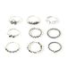 New Bohemian Style Antique Silver Wing Opening Pentagram Heart-shaped Cupid AMOR Set Ring_ipsvogv.com