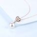 Unisex Fashion Simple Heart shaped Pearl Pendant Necklace Plated Rose Necklace Hot selling Accessories_ipsvogv.com
