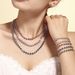 Bohemian Zircon Jewelry Set, Titanium Steel PVD Gold Plated Necklace & Bracelet, Adjustable Multicolor Beads Festival Jewelry For Women_ipsvogv.com
