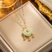 Gold Warm Like Safety Lock Titanium Steel Necklace, Auspicious Cloud Gold Inlaid Jade Pendant, Exquisite And Versatile_ipsvogv.com