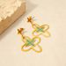 INS Network Red Drops Oil Four Leaf Grass Titanium Steel Earrings For Female Minors High Grade Feel Plating Gold Simple And Versatile Earrings_ipsvogv.com