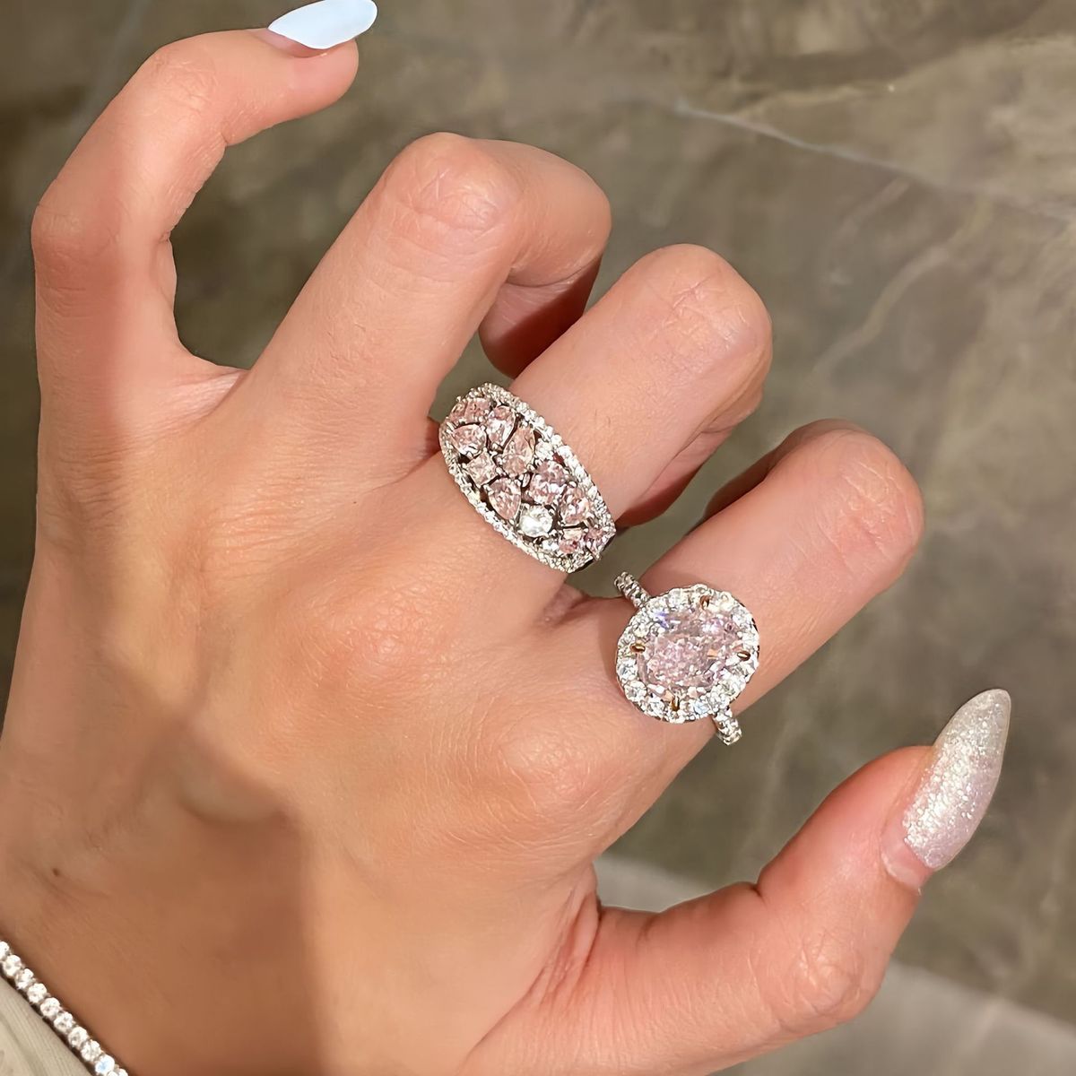 style Inlaid Vintage Pink Diamond Micro Zircon Ring, Light Luxury Full Of Sparkling Diamonds, Exquisite And Luxurious Ring, Diamonds,_ipsvogv.com