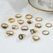 New Product Exaggerated Hollowed Out Carved Small Snake Leaves And Large Lotus Shaped 16 Piece Combination Ring Set_ipsvogv.com