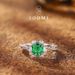 Emerald Zircon Female Niche Design Ring, 2025 New Light Luxury High-end Feeling, Index Finger Opening Ring_ipsvogv.com