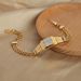 Trendy Men's Watch Design Bracelet With White Shell, Zircon Woven Titanium Steel Gold-plated Chain, Niche Accessory_ipsvogv.com