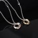 Women's Jewelry Personality Simple Stainless Steel Three Ring Pendant Titanium Steel Interlocking Diamond Couple Necklace Hip Hop Accessories_ipsvogv.com