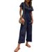Women's casual commuting nine-point pants summer wide-leg jumpsuit women_ipsvogv.com