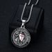 New Style Jewelry Titanium Steel Gold-Plated Epoxy Western Medieval Knights Templar Pendant Necklace_ipsvogv.com