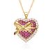 New Simple Hollow Love Clavicle Chain Peach Heart Necklace Female Copper Plated Real Gold Zircon Necklace_ipsvogv.com
