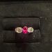 Red Diamond Peach Crystal Full A Zircon Ring, Niche High-end French Light Luxury Vintage Exquisite Ring Ring,_ipsvogv.com