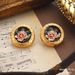 New Flower Enamel Oil Drip Fashion Earrings Oil Painting Series Literary Retro Round Advanced French Necklace Set_ipsvogv.com