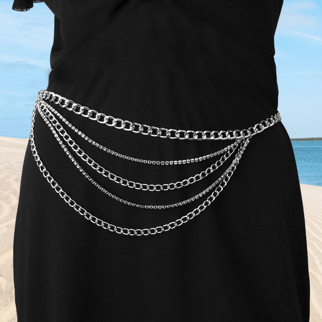 Rhinestone Chain Waist Chain Women's Fashion Multi-layer Metal Body Chain_ipsvogv.com