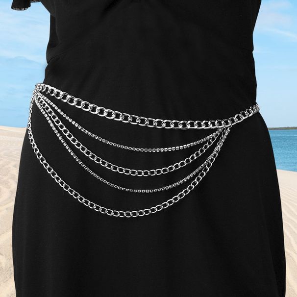 Rhinestone Chain Waist Chain Women's Fashion Multi-layer Metal Body Chain_ipsvogv.com