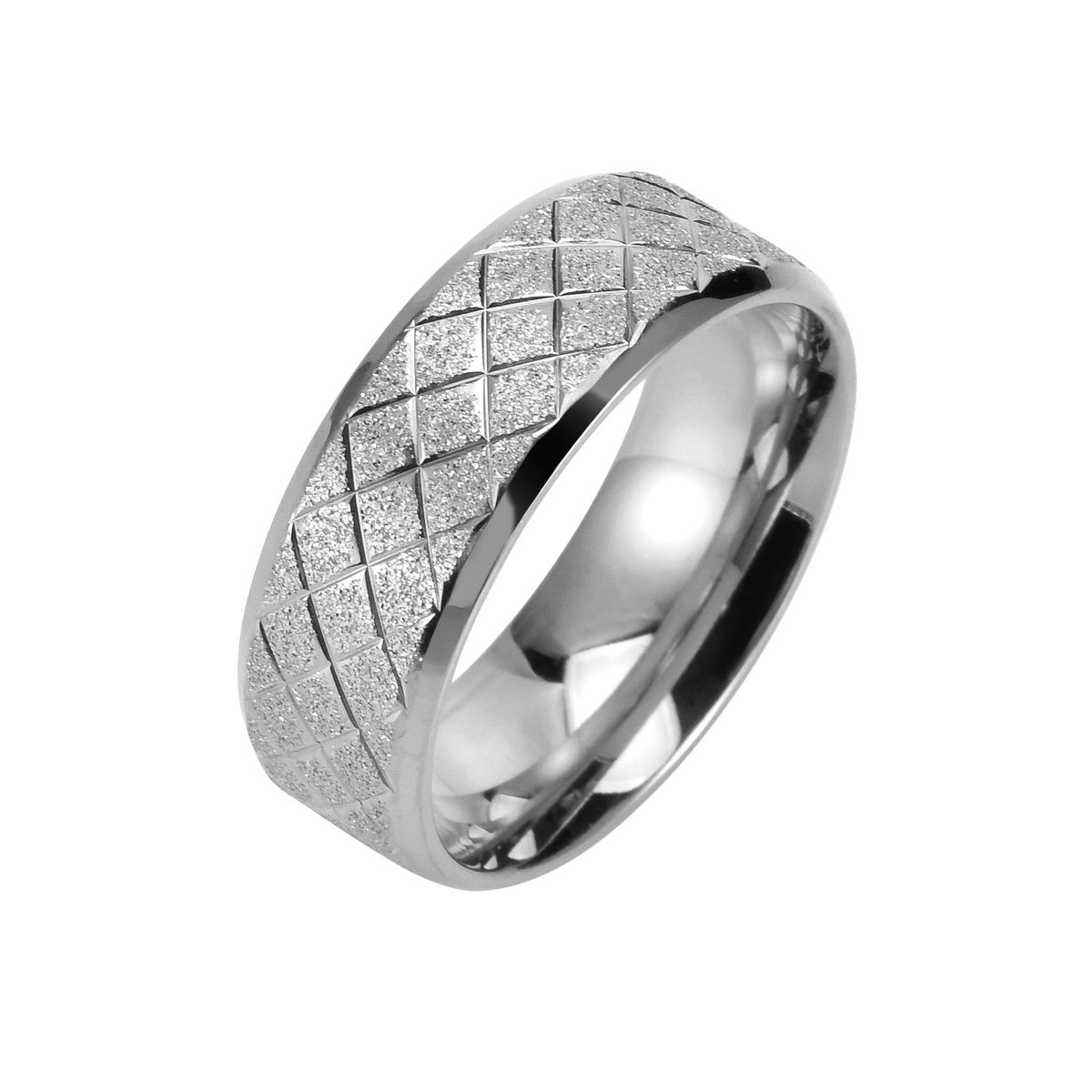 Men's Jewelry Fashion Double Bevel Frosted Silver Ring Men's Popular Hand Jewelry Titanium Steel Jewelry_ipsvogv.com