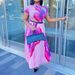 Women's Clothing spring and summer hot style printed short sleeved top half length pleated dress_ipsvogv.com