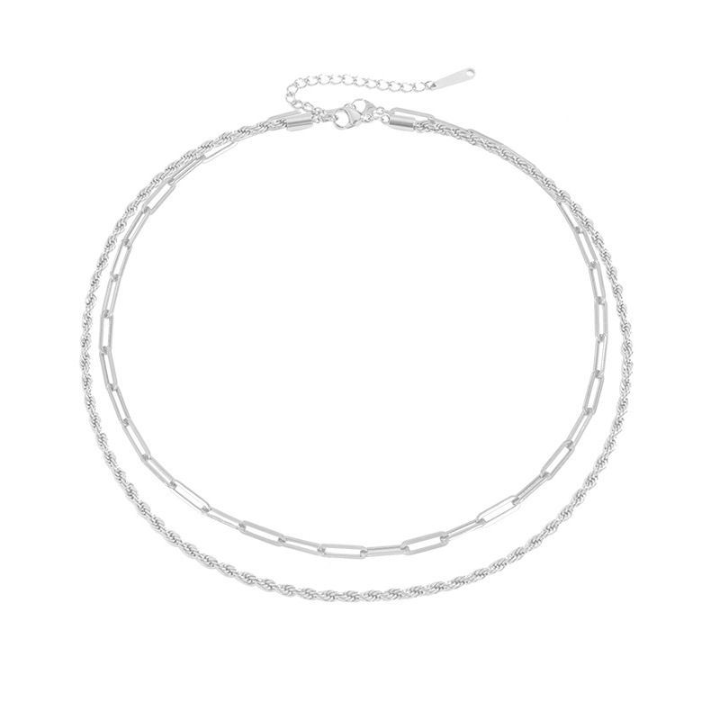 Women's Jewelry Hip Hop Bohemian Double Layer Necklace Light Luxury Niche Design Neutral Clavicle Chain_ipsvogv.com