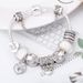 Hot Selling Silver Color Four-leaf Clover Charm Pan Family Beaded DIY Unisex Bracelet_ipsvogv.com