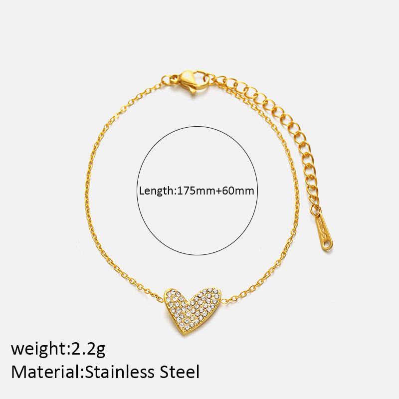 Gold Plated Zircon Clavicle Necklace For Women - Elegant Stainless Steel Chain With Micro Inlaid Stones_ipsvogv.com