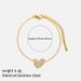 Gold Plated Zircon Clavicle Necklace For Women - Elegant Stainless Steel Chain With Micro Inlaid Stones_ipsvogv.com