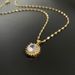【 】 Round Personalized Fashion Light Luxury Temperament Gorgeous Full Diamond Necklace Women's Versatile Clavicle Chain_ipsvogv.com