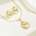 Wind Girl Necklace Earring Set Personalized Rose Flower Drip Oil Design with Pearl Earrings Long Chain_ipsvogv.com