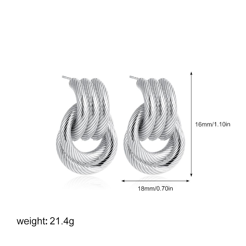 Unisex Fashion Personality Niche Earrings Cold Style Double Ring Earrings High End Cross Double Ring Hoop Earrings_ipsvogv.com