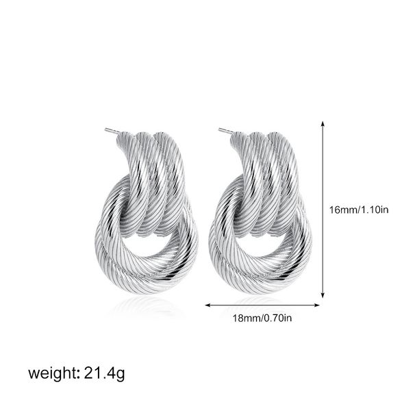 Unisex Fashion Personality Niche Earrings Cold Style Double Ring Earrings High End Cross Double Ring Hoop Earrings_ipsvogv.com