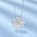 Beating Heart Sun Flower Necklace Bracelet Female Smart Inlaid Yellow Diamond Crystal Elements_ipsvogv.com
